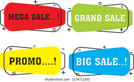 Vector illustration Template Flat promotion banner, scroll, price tag, sticker, badge, poster. 