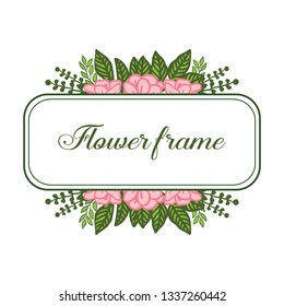 Vector illustration template flower frame with white background hand drawn