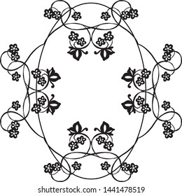 Vector illustration template for flower frames isolated on white background