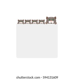 Vector illustration of template with funny cats