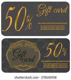 Vector illustration. Template gift card. Background design usable for gift voucher, coupon, invitation, certificate, diploma, ticket etc.