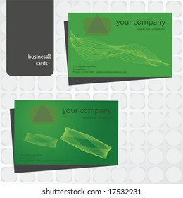 Vector illustration template of green business cards