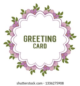 Vector illustration template of greeting card with pattern art floral frame hand drawn