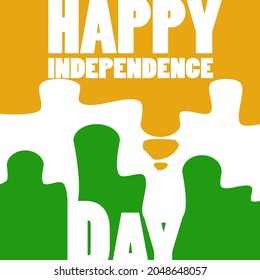 Vector illustration: Template of greeting card of Happy Independence Day. 15 th August. Salute India