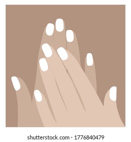 Ilustración vectorial de las manos de plantilla para el diseño de manicura