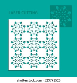 Vector illustration. Template for laser cutting. Element to create seamless patterns, stencils, laser cutting card.