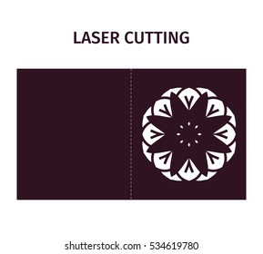 Vector illustration. Template for laser cutting. Greeting card.