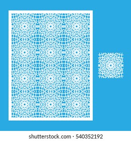 Vector illustration. Template for laser cutting. Element to create seamless patterns, stencils, laser cutting card.