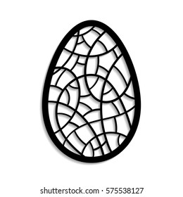 Vector illustration. Template for laser cutting. Easter egg. Decorative element. 