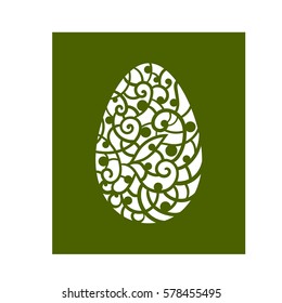 Vector illustration. Template for laser cutting. Easter egg. Decorative element. 