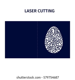 Vector illustration. Template for laser cutting. Easter egg. Decorative element. 