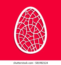 Vector illustration. Template for laser cutting. Easter egg. Decorative element. 