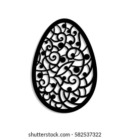 Vector illustration. Template for laser cutting. Easter egg. Decorative element. 