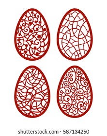 Vector illustration. Template for laser cutting. Easter egg. Decorative element. 