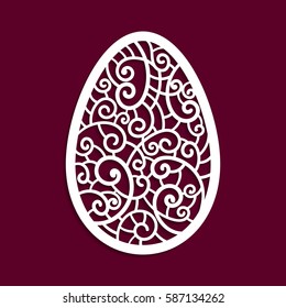 Vector illustration. Template for laser cutting. Easter egg. Decorative element. 