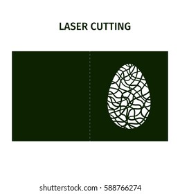 Vector illustration. Template for laser cutting. Easter egg. Decorative element. 