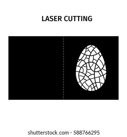 Vector illustration. Template for laser cutting. Easter egg. Decorative element. 