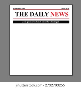 Vector illustration template for the layout of a daily business tabloid newspaper or magazine with text and images.