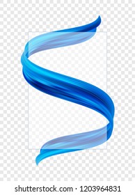 Vector illustration: Template for Modern abstract poster with 3d twisted blue flow liquid shape. Acrylic paint design