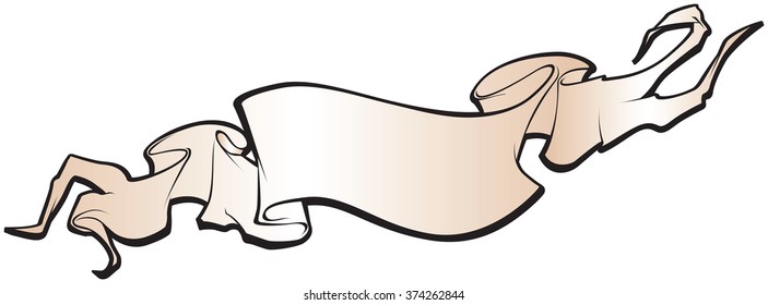 Vector illustration template of old ribbon banner.