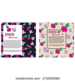 Vector illustration of template onion banner design.