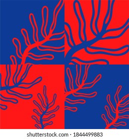 Vector illustration. Template for posters, paintings. Flower, algae.
