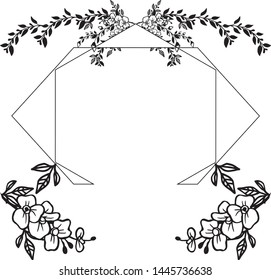 Vector illustration template with texture of leaf flower frame