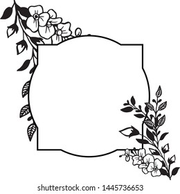 Vector illustration template with texture of leaf flower frame