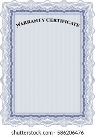 vector Illustration of Template Warranty icon in blue.
