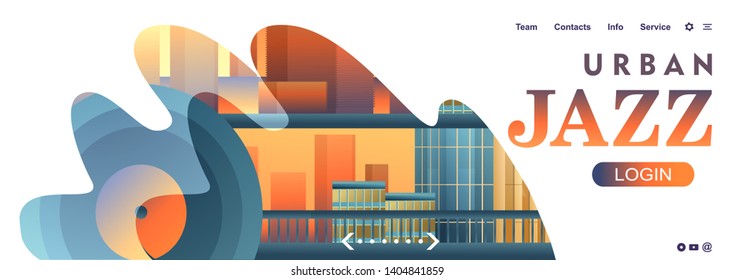 Vector illustration, template for web banner, landing page with live music, radio, for internet users