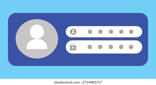 Plantilla de Ilustración vectorial para Inicio de sesión de Sitio web con Nombre de usuario y Contraseña. Redes sociales, Sitio web, verificación, Diseño web, seguridad, acceso a internet.