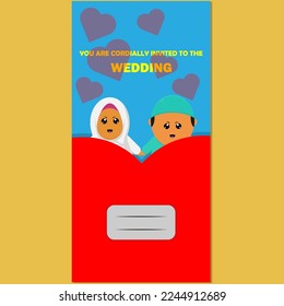 Vektorgrafik-Vorlage für Hochzeitseinladung