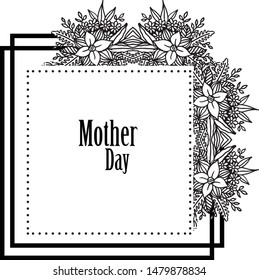 Vector illustration template your are great with bright pink wreath frame