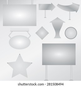 Vector illustration templates for banners of different shapes. EPS 10.