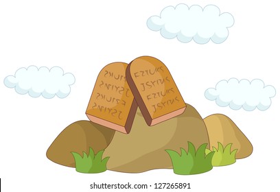 A vector illustration of ten commandments