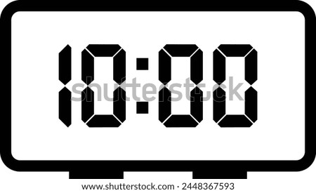 Vector illustration of ten o'clock digital clock icon sign and symbol. colored icon for website design .Simple design on transparent background (PNG).