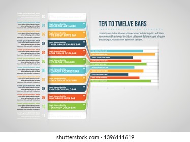 Vector Illustration Of Ten To Twelve Bars Infographic Design Element.