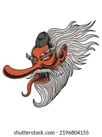 Vector Illustration of tengu head