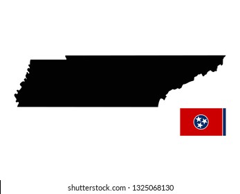 vector illustration of Tennessee map and flag