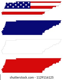 vector illustration of Tennessee maps with USA flag