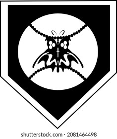 Vector illustration of a tennis ball with a butterfly logo.