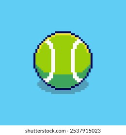 Vector Illustration of Tennis Ball with Pixel Art Design, perfect for game assets themed designs