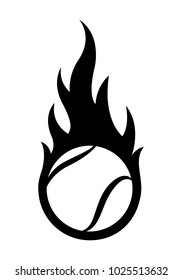 Vector illustration of tennis ball with simple flame shape. Ideal for sticker, decal, sport logo and any kind of decoration.