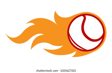 Vector illustration of tennis ball with simple flame shape. Ideal for sticker, decal, sport logo and any kind of decoration.