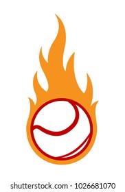 Vector illustration of tennis ball with simple flame shape. Ideal for sticker, decal, sport logo and any kind of decoration.