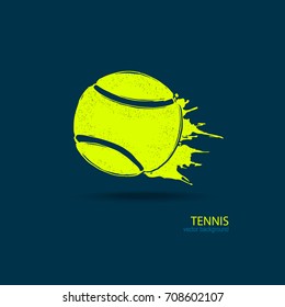 Vector illustration tennis ball, texture, sketch. Design print for T-shirts. Element sports for the poster, banner, flyer, mask.