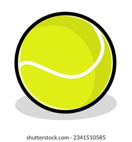 Vector Illustration of Tennis Ball with White Background