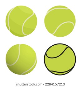 Ilustración vectorial. Balas de tenis aisladas en el fondo blanco. 
