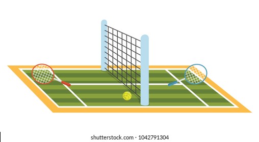 Vector Illustration Of Tennis Court