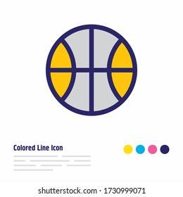 Vector illustration of tennis icon colored line. Beautiful hobby element also can be used as ball icon element.